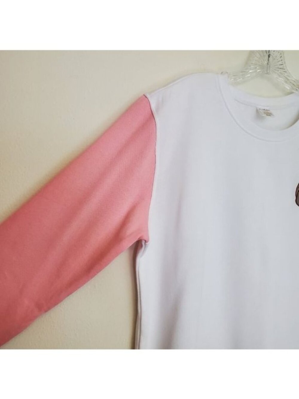 Pusheen sushi cat colorblock crew neck pink and white sweatshirt - Picture 9 of 11